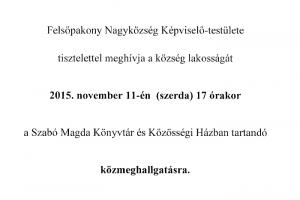 KÖZMEGHALLGATÁS 2015. november 11-én!